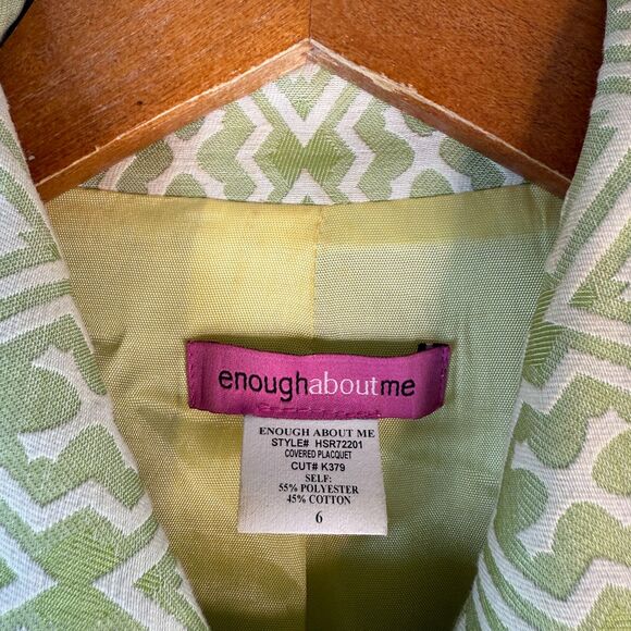 Vintage 'Enough About Me' Long Button Up Mint Green Art Deco 70s Coat Sz 6 Retro - Picture 8 of 11